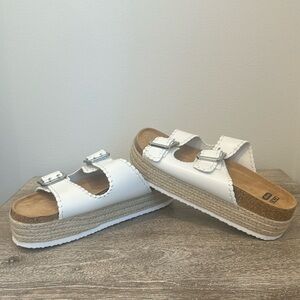 ASOS double buckle platform mule